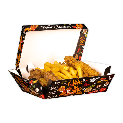 چاپ جعبه مرغ سوخاری - چاپ جعبه فست فود در خرم آباد - چاپ مهراد