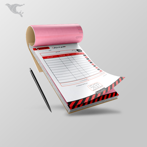 فاکتور چهار برگی / دو رنگ مشکی قرمز / کاربن دار