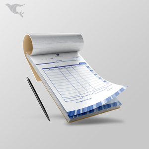 فاکتور چهار برگی / تک رنگ سورمه ای / کاربن دار