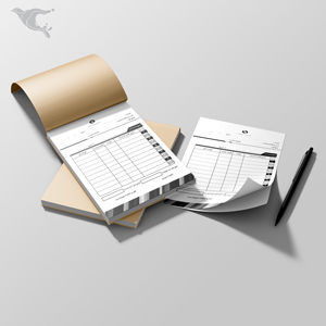 فاکتور دو برگی / تک رنگ مشکی / کاربن دار