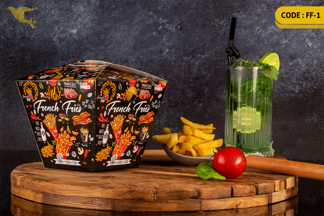 جعبه سیب زمینی مخروطی/ ایندربرد 300 گرم /چهار رنگ